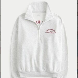 Hollister Paris France Graphic Half-Zip Sweatshirt, Small